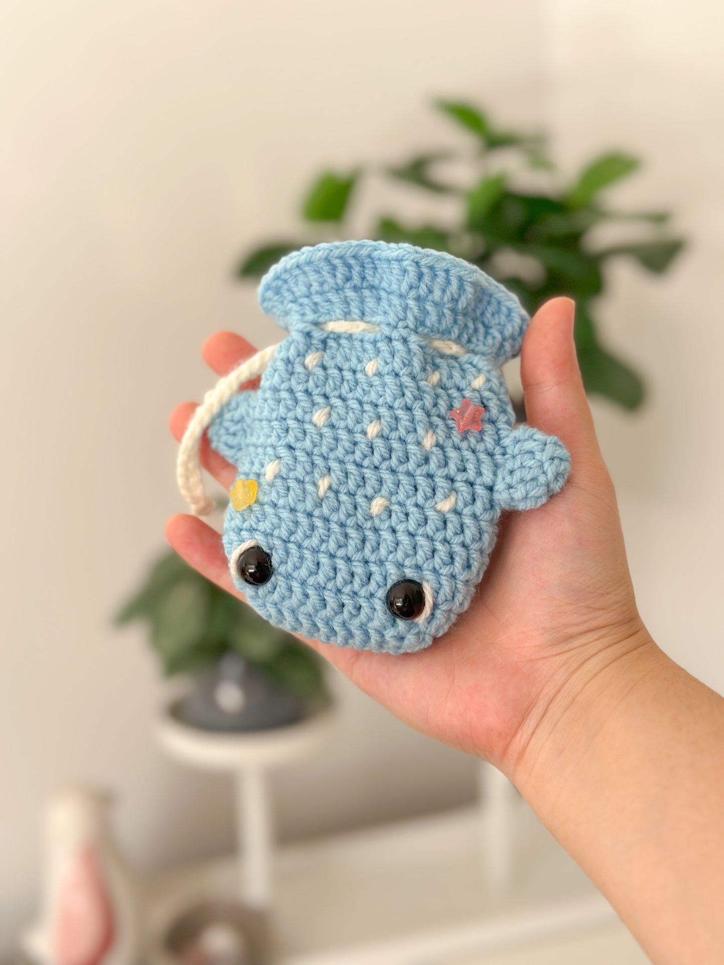 whale drawstring pouch