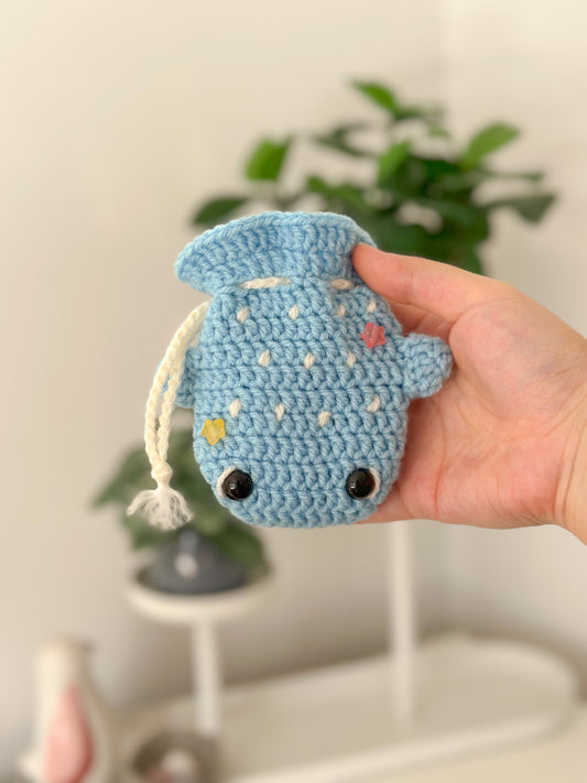 whale drawstring pouch